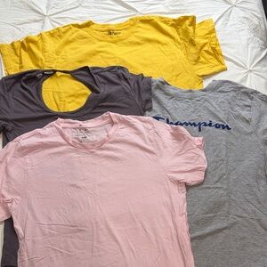 BUNDLE Pack of Four Short Sleeve Tees in Yellow, Pink, Purple, Grey